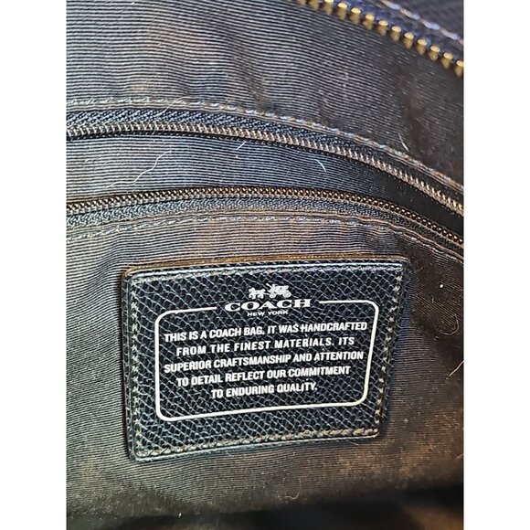 COACH Dark Blue  Leather Tote Bag Large Handled - Picture 6 of 10